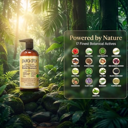 Image 5 of PURA D'OR Original Gold Label Anti-Hair Thinning Biotin Shampoo, 16oz