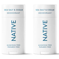 Thumbnail for Image 1 of Default Title for the product Native Deodorant Contains Naturally Derived Ingredients, 72 Hour Odor Control, Aluminum Free, Sea Salt & Cedar 2.3 oz (Pack of 2)