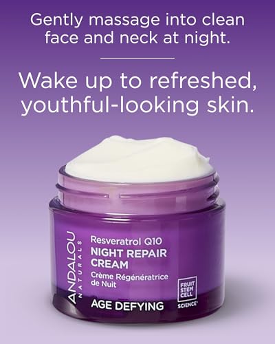 Image 4 of Andalou Naturals Resveratrol Q10 Night Repair Cream, 1.7 Ounce