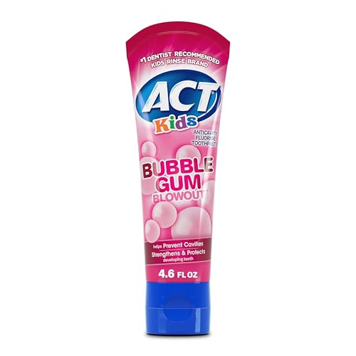 Image 1 of Bubble Gum Blowout / 4.6 Ounce (Pack of 1) for the product ACT Kids Anticavity Fluoride Toothpaste, Bubble Gum Blowout, 4.6 oz.