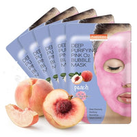 Thumbnail for Image 1 of Default Title for the product Purederm Peach Bubble Face Mask 5 Pack