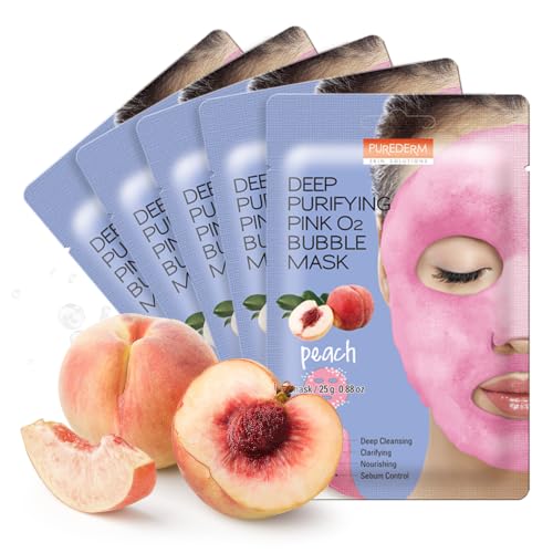 Image 1 of Default Title for the product Purederm Peach Bubble Face Mask 5 Pack