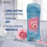 Thumbnail for Image 2 of Secret Antiperspirant Deodorant for Women, Delicate Rose Scent, 3.4 oz