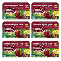 Thumbnail for Image 1 of Default Title for the product Celestial Seasonings Cinnamon Apple Spice Herbal Tea, Caffeine Free, 20 Tea Bags Box (Pack of 6)