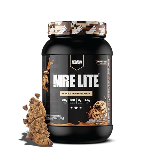 Image 1 of Default Title for the product REDCON1 MRE LITE Whole Food Protein Powder, Oatmeal Chocolate Chip - Lactose Free Meal Replacement with Animal Protein Blends - Easy to Digest Formula - Only 4g Carb per Serving (30 Servings)