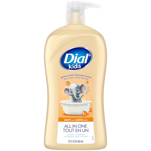 Image 1 of Default Title for the product Dial Kids All-in-1 Body + Hair + Bubble Bath, Peach Scent, 32 Fl Oz