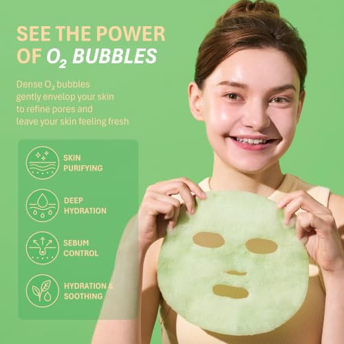 Image 3 of Purederm Green Tea Bubble Face Mask 5 Pack