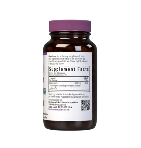 Image 3 of BlueBonnet Magnesium Glycinate 400mg 120 Veggie Capsules