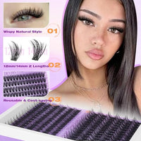 Thumbnail for Image 2 of EYDEVRO Wispy Lash Clusters Natural Eyelash Clusters 12-14mm Short Lashes