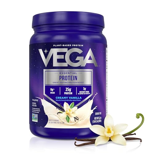 Image 1 of Default Title for the product Vega Essential Protein ??5g Vegan Protein Powder, Creamy Vanilla, 16.2oz (10 Servings)