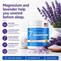 Thumbnail for Image 5 of Seven Minerals Deep Relief Magnesium Night Lotion - Lavender + Arnica Cream for Deep Sleep & Muscle Relief - 6 Fl Oz