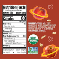 Thumbnail for Image 2 of Earth's Best Organic Baby Food Pouches, Fruit and Grain Puree for Babies 6 Months and Older, Organic Apple Peach and Oatmeal Puree, 3.5 oz Resealable Pouch (Pack of 12)