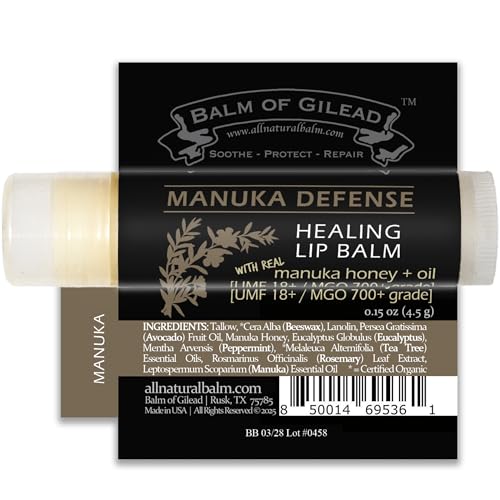 Image 7 of BALM OF GILEAD Manuka Defense Healing Lip Balm - Intensive Moisture Therapy in Tube Pack of 4 - 0.15 oz