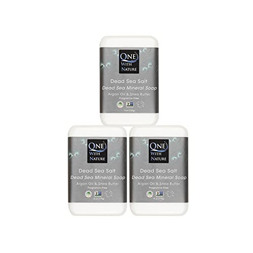 Image 1 of Default Title for the product One With Nature Dead Sea Salt Soap Bar 4oz 3-Pack