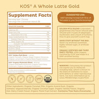 Thumbnail for Image 3 of KOS Golden Mylk with Tumeric and Ginger Organic Superfood Latte Powder 28 Servings