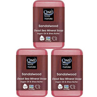 Thumbnail for Image 1 of Default Title for the product One With Nature Dead Sea Salt Sandalwood Soap 7oz 3-Pack