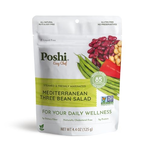 Image 1 of Default Title for the product Poshi Mediterranean Three Bean Salad, On-The-Go, 6-Pack, 4.4 oz