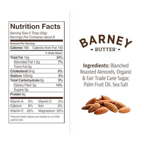 Image 2 of Barney Butter Almond Butter, Smooth, 10 Ounce Jar, Pack of 2