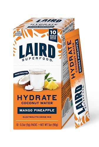 Image 1 of Default Title for the product Laird Superfood Pineapple Mango Hydrate Coconut Water 10ct, 0.3 OZ