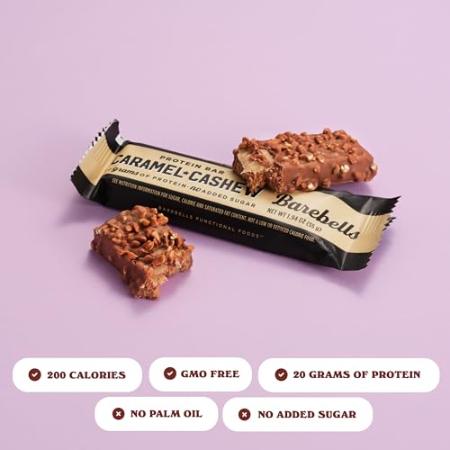 Image 3 of BAREBELLS Protein Bars Caramel Cashew - 12 Count, 20g High Protein Treats