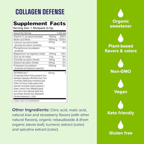 Image 5 of Ultima Replenisher Collagen Defense, Kiwi Strawberry, 13 Stickpacks