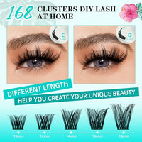 Thumbnail for Image 4 of AMZGIRL LASH Lash Clusters D Curl Manga Anime Lashes 10-18mm, Tulip