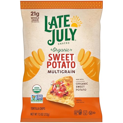 Image 1 of Default Title for the product Late July Organic Multigrain Sweet Potato Tortilla Chips 7.5-oz. Bag