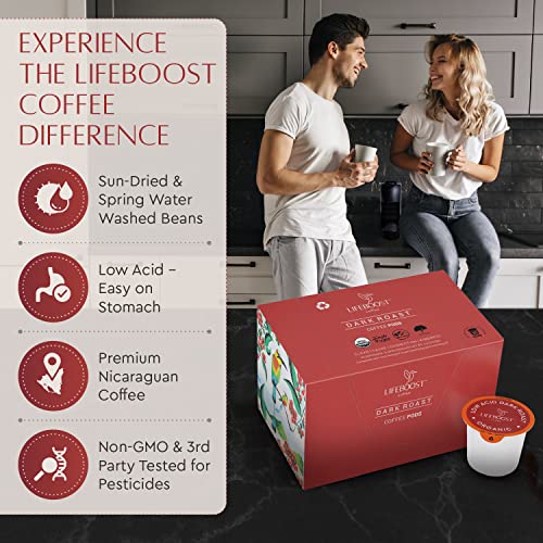 Image 2 of LIFEBOOST Dark Roast Low Acid Coffee K Cups 10 Count Pack of 2