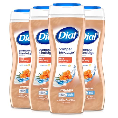 Image 1 of Default Title for the product Dial Body Wash, Hydraclean Complex & Vitamin E, Gentle, Silk & Seaberry, 16 fl Oz (Pack of 4)
