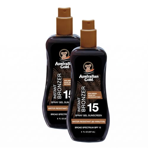 Image 1 of Default Title for the product Australian Gold Spray Gel Sunscreen with Instant Bronzer SPF 15, 8 Ounce Pack of 2