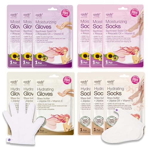 Image 1 of Default Title for the product Epielle Hydrating & Moisturizing Hand & Foot Masks, 6 Moisturizing Gloves & 6 Moisturizing Socks