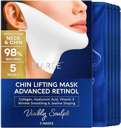 Image 1 of Default Title for the product MAREE Retinol V Line Lifting Mask - Neck & Double Chin Lifting Mask - 5 Ct