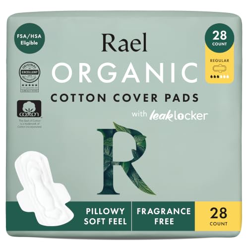 Image 1 of Default Title for the product Rael Organic Cotton Cover Sanitary Pads for Women Moderate (Regular, 28 Ct)