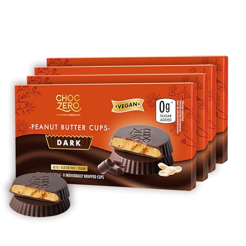 Image 1 of Default Title for the product ChocZero Sugar Free Dark Chocolate Peanut Butter Cups, Vegan, 4 Pack