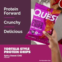 Thumbnail for Image 4 of Quest Nutrition Spicy Sweet Chili Tortilla Chip, 19g Protein, 4g Net Carb, Low Carb, Gluten Free, 1.1 oz 4 count