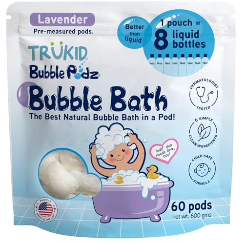 Image 18 of Lavender / 60 Count (Pack of 1) for the product TruKid Bubble Podz Bubble Bath for Kids, Toddlers, & Babies