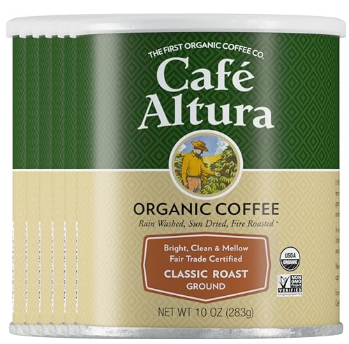 Image 1 of Default Title for the product Cafe Altura Ground Organic Coffee, Fair Trade Classic Roast, 10 oz Can