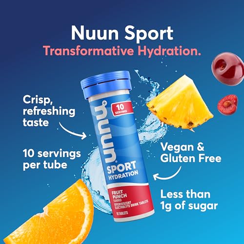 Image 2 of Nuun Sport Electrolyte Tablets, Fruit Punch Flavor, GF & Vegan, 8 Pack