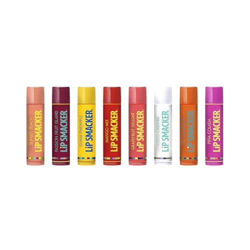 Image 2 of Lip Smacker Flavored Lip Balm Tropic Fever 8 Count (Pack of 1), Passion Fruit, Peach, Breezey-Teazey, Pina Colada, Grapefruit, Coca Cabana, Tangerine, Mango, Clear