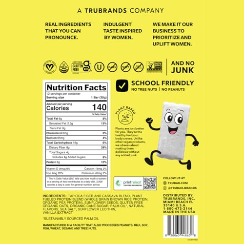 Image 2 of TRUBAR Kids Protein Bars, Iced Oatmeal Blast, Plant Based Protein, Gluten Free, 12 Count