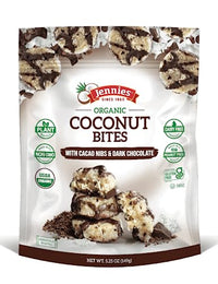 Thumbnail for Image 1 of Default Title for the product Jennies Organic Coconut Bites with Cacao Nibs and Dark Chocolate, 5.25oz