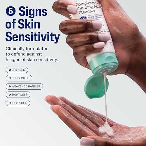 Image 3 of Cetaphil Gentle Clear BPO Acne Face Wash, Soothing, Sensitive Skin, 4.2oz