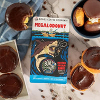 Thumbnail for Image 3 of Bones Coffee Company Megalodonut Boston Cream Donut Flavored Coffee Medium Roast Low Acid Arabica Beans 12 Oz Ground