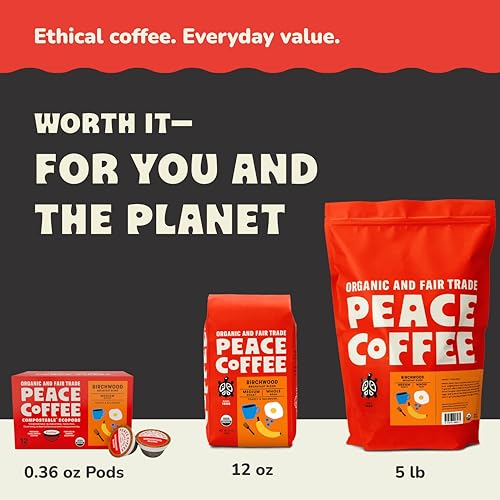 Image 5 of Peace Coffee Birchwood Breakfast Blend Ground Coffee, 12 oz, 3-Pack