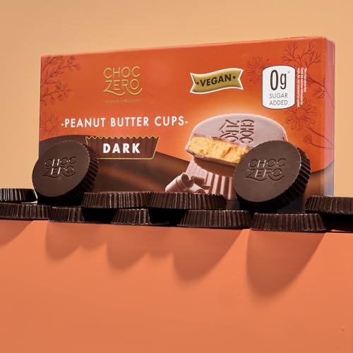 Image 5 of ChocZero Sugar Free Dark Chocolate Peanut Butter Cups, Vegan, 4 Pack