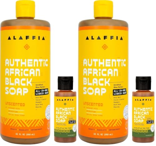 Image 5 of Unscented / 32 Fl Oz (Pack of 2) for the product Alaffia Authentic African Black Soap