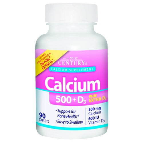 21st Century Calcium Plus Vitamin D3 500mg Extra DHEA 90 Caplets