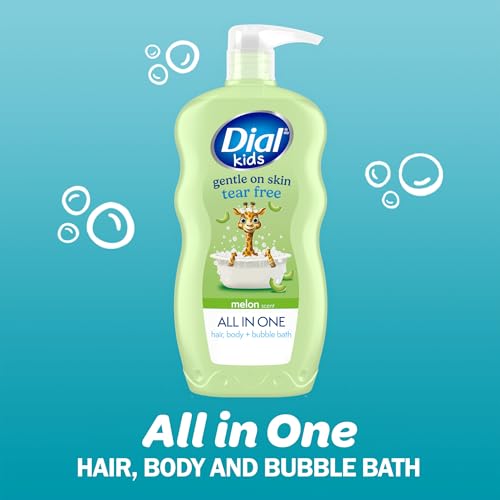 Image 2 of Dial Kids Melon 3-in-1 Body Wash + Hair + Bubble Bath, 24 Fl Oz, 4-Pack