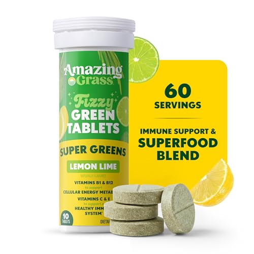 Image 4 of Amazing Grass Fizzy Green Superfood Tablets, Lemon Lime, 60 Count