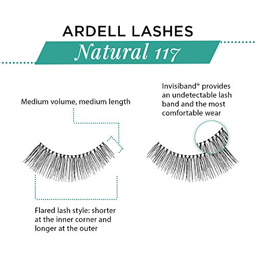 Image 3 of Ardell False Eyelashes 117 - Black, Natural Look & Flared Wispy Strip Lashes for Everyday Glam, 4 Pack